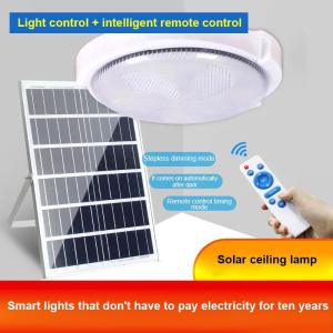 Lampu Tenaga Surya IP67 Waterproof 100W 200W Modern Solar Light Indoor Ceiling Lamp Dengan Remote Control dan Kabel 5M