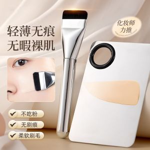 แปรงแต่งหน้าแบบพกพา Yajin Er Professional Makeup Artist Portable Foundation Brush Flat Head Seamless Long Handle China Made
