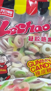 เยลลี่วงกลมสายรุ้งแพ็คใหญ่ 1 กิโลกรัม สีสวยหวาน หอมอร่อยเคี้ยวมัน เด็กชอบ ผู้ใหญ่เลิฟฟ