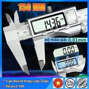【Hàng giao ngay】Thước kẹp điện tử 150mm thép hợp kim không rỉ màn hình LCD