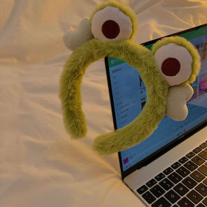 Fashionable Korean Style Hair Accessories: The Cute Frog Plush Hairband & Cartoon Bath Face Wash Mask