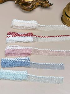 ผ้าตาข่ายลายจุดสีสันสดใส ขอบลายฟันสุนัข ลูกไม้ แบบ กว้าง 2 ซม สำหรับตกแต่งดอกไม้ เด็กทารก ชิ้น ใช้ตกแต่งเสื้อผ้า ที่คาดผม ของขวัญ