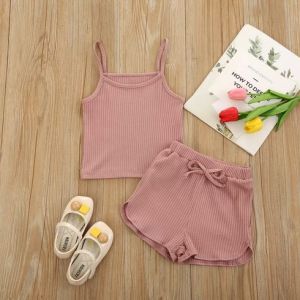 NATALIA - SET ANAK LUCIANA RIB / SETELAN SINGLET BALITA POLOS CELANA PENDEK 1-5 THN