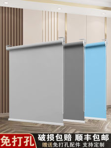 Shutter Louver Curtain Full Shading Balcony Adjustable Office Punch-Free Rod Kitchen and Bedroom Bathroom Roll-up Type