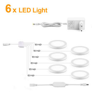 Guillermo | 12V LED Aluminum LED Round Under Cabinet Light Tuya Smart WIFI Puck Lights Dimmable Voice Control Ceiling Light Closet Decor