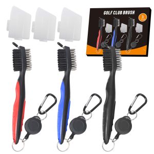 3 Pack Golf Club Brush Professional Golf Club Cleaner With Retractable Zip-line and Golf Club Cleaner Brush ﻿