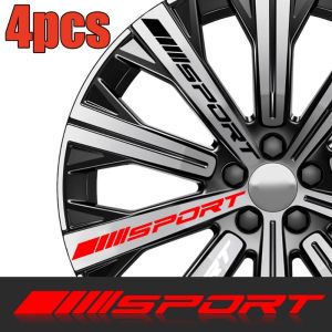 4Pcs Car Sticker Sports Font Car Body Sticker Auto Door Rims Wheel Hub Racing Decal Exterior Accessories Auto Products