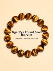 QINBAOSHUIJING | Sparkling Amber Tigers Eye Stone Bracelet