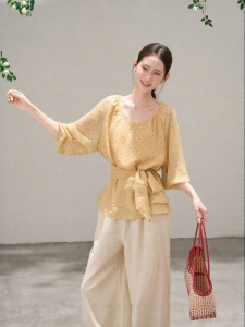 HTMEME | Chic Elegant Tailored Sheer Seven-Sleeve Shirt