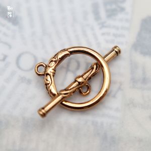 หัวเข็มขัด OT สไตล์ย้อนยุคยุโรป Kiwa หัวเข็มขัดโซ่คอ DIY อุปกรณ์เครื่องประดับแฟชั่นใหม่ โลหะผสมเงินทอง