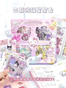 100 sheets box✔Sticker Waterproof sticker Sanrio 3D Cinnamoroll Kuromi melody Stickers Children Gift