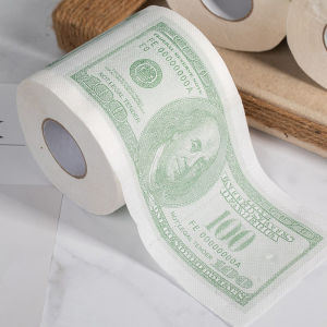 Creative Toilet Roll Paper Funny One Hundred Dollar Bill Toilet Roll Paper Novel Gift Household Bathroom Cleaning Merchandises
