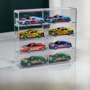 Acrylic Toy Car Storage Box Display Case Dust Cover Transparent Organizer for 1:64 Scale Model Cars Home Organization