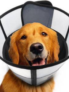 Adjustable Elizabethan Dog Collar Large Medium Dogs Neuter Anti Bite Headgear Deepened Prevent Licking Neck Ring Pet Supplies