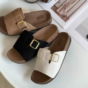 Boss Go Gamuza Strap Material Adjustable Buckle Comfy Basic Rubber Sole Flip Flops For Women