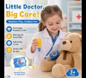 Children Doctor Toys Pretend Play Role Playing Puzzle Early Education Interactive Toy Nurse Clothing Birthday Gifts for Kids
