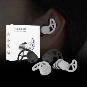 Penyumbat Telinga 3 Layers Earplugs Silicone Earplugs Noise Reduction Sleeping Earplugs Tidur Peredam Suara Nyaman