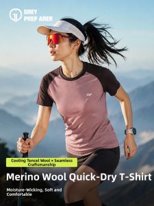 Sweat-Wicking Breathable Hiking T-Shirt Merino Wool Short Sleeve