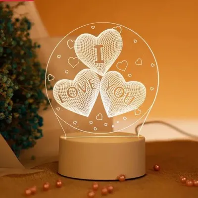 Lampu hias lampu tidur acrylic akrilik hadiah kado gift hampers unik lucu murah Happy Birthday / Happy Wedding / I Love You Teddy Bear / Happy Graduation / Love