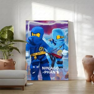 Bandai | Ninjago Hoạt Hình Poster Giấy Chống Thấm Nước In Hình Nghệ Thuật Treo Tường Trang Trí Dán Cho Phòng Ngủ Phòng Khách Phong Cách Hiện Đại Trang Trí Phòng