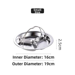 Food-Grade 304 Stainless Steel 3-Partition Steaming Plate