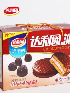 Dali Garden Chocolate Pie 1000G Breakfast Bread Snacks Biscuits Full Box Rhubarb Pie Pastry Gourmet Snacks