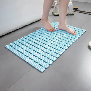 Bathroom Long Foldable Anti-Slip Mat With Suction Cup Drainage Hole Anti-Falling Shower Mat Quick-Drying Comfortable And Stable