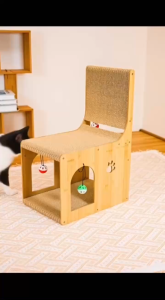 Bàn cào móng cho mèo mẫu ghế tựa chất liệu gỗ MDF
