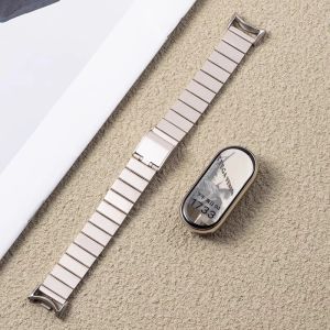 New High-End Ceramic Stainless Steel Smart Watch Band for Xiaomi Band 10 Sports Fitness Tracker Womens Replacement Milanese Loop