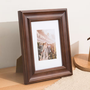 American Retro 6 Inch Creative Solid Wood Desktop Ornament Photo Frame Washing Photos Making Album Frame Hanging on Wall