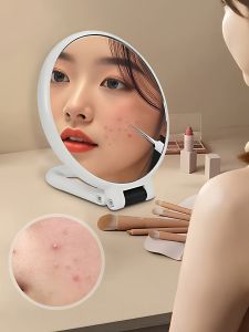 Suhue 30x Magnifying Handheld Makeup Mirror Dual-Sided Portable High Definition Skin Care Tool for Pimples And Blackheads Removal