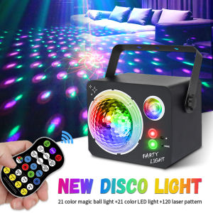 Party Lights Dj Disco Lights Disco Ball Stage Strobe Lights LED Light Projector Sound Activated with Remote Control for Parties Xmas Club Bar Gift Birthday Rave Christmas Home Room