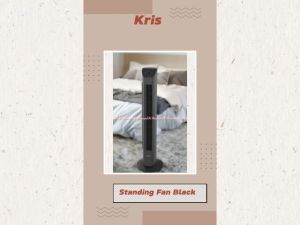 Kris Standing Fan Black Kipas Angin Berdiri Minimalis Warna Hitam Ringan Mudah Dipindahkan Krisbow Standingfan