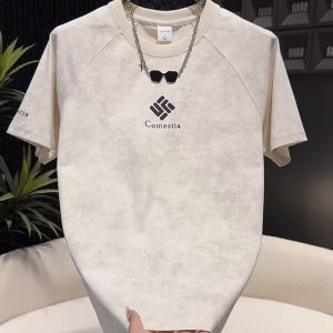 Mens Tie Dye Short Sleeve T-Shirt Casual Summer Design Cotton round Neck Top American Fashion Trend Brand Breathable Youth Popular