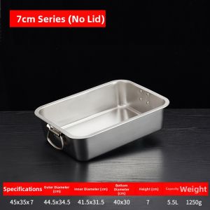 Thickened Deepening Stainless Steel Basin with Lid and Handles