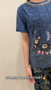 WOMEN FLOWER BLOUSE SHIRT/BAJU SHIRT BUNGA KAIN EJUK GOOD QUALITY/BAJU BLOUSE MURAH READY STOCK