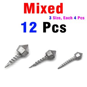 12Pcs Screw Lead Sinkers for Soft Worms Fishing Weights Lead 1g/1.75g/2.8g for Freshwater & Saltwater