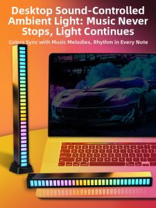 RGB Sound-Controlled Lighting Atmosphere Lamp for Gaming Room Computer Desktop Soundbar Light Modern Simplicity LED Light