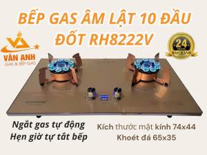 Bếp gas âm lật 10 đầu đốt có hẹn giờ  ngắt gas tự động REDHOME 8222V