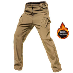 Men Army Cargo Tactical Sharkskin Pants Fleece Autumn Winter Trousers Military Combat Hiking Camping Climbing Casual Sportswear