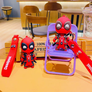 Bandai | New Anime Mutants Deadpool Keychain Movie Superhero villain Doll Pendant Car Key chain Ring Jewelry Gifts Boys Party Gifts Toys