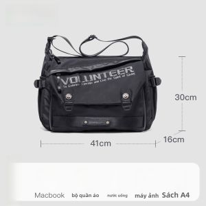 Volunteer | Túi đeo chéo nam Huadu Oxford Túi đeo vai đơn Túi đi làm thường ngày Túi đựng máy tính 16 inch Túi đeo chéo bằng vải Oxford