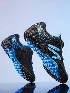 Childrens Football Shoes Mens Summer Mesh Breathable Primary School Boys Rotating Button Competition Training Stud Shoes