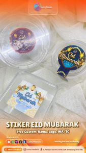 [10 pcs] Stiker Lebaran Eid Mubarak Bulat Sticker Idul Fitri Seal Ramadhan Puasa Segel Toples