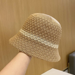 Breathable Knitted Foldable Summer New Arrival Thin Hollow out Womens Fisherman Hat Versatile Face Slimming Bucket Cap