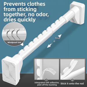 SHUDUODUN | Adjustable No-Drill Balcony Clothes Drying Rack Stainless Steel