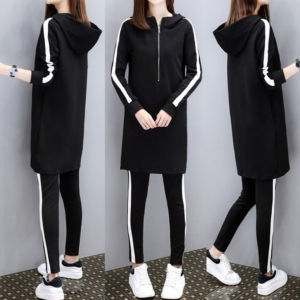 Autumn Clothing New Arrival Fashion Fat Sister Belly Covering Slim Looking plus Size Womens Clothing Casual Two-Piece Suit Fashionable Set That Makes You Look Younger
