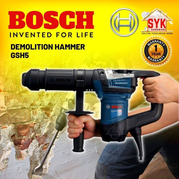 SYK BOSCH GSH 5 Heavy Duty Demolition Hammer Electric Concrete Breaker Hacker 06113370L1 Lazada