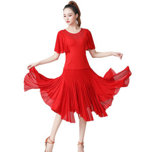 New national standard dance dress social dance performance dress trumpet sleeve dance dress Latin dance practice dress big skirt suit