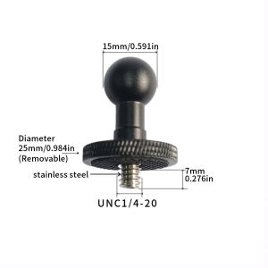 Aluminum Alloy 17mm Ballhead Stainless Steel Screws 25mm Base Motorcycle Car Mobile Phone Holder Connecting Rod Bracket Base